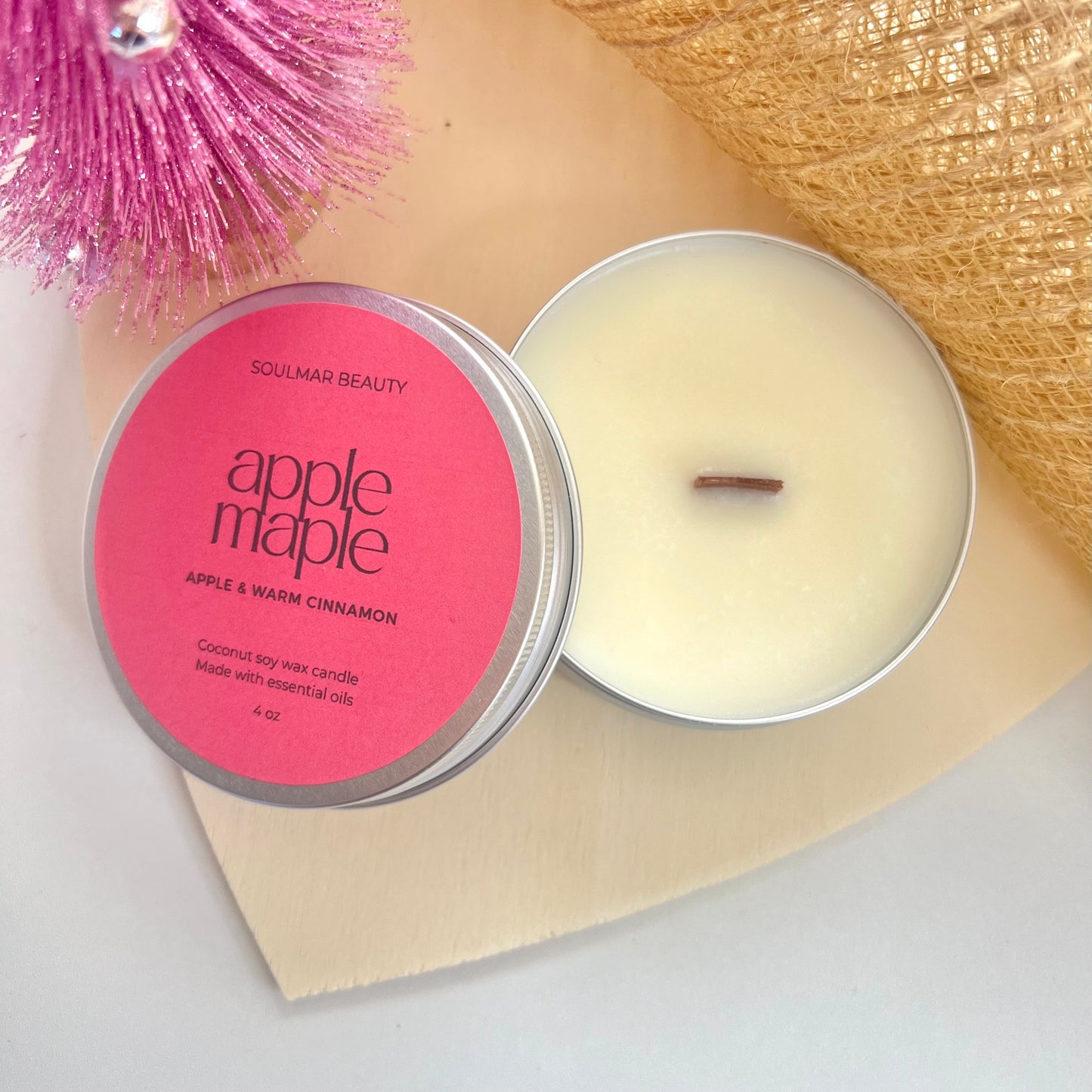 Apple Maple Candle Tin - Apple & Warm Cinnamon