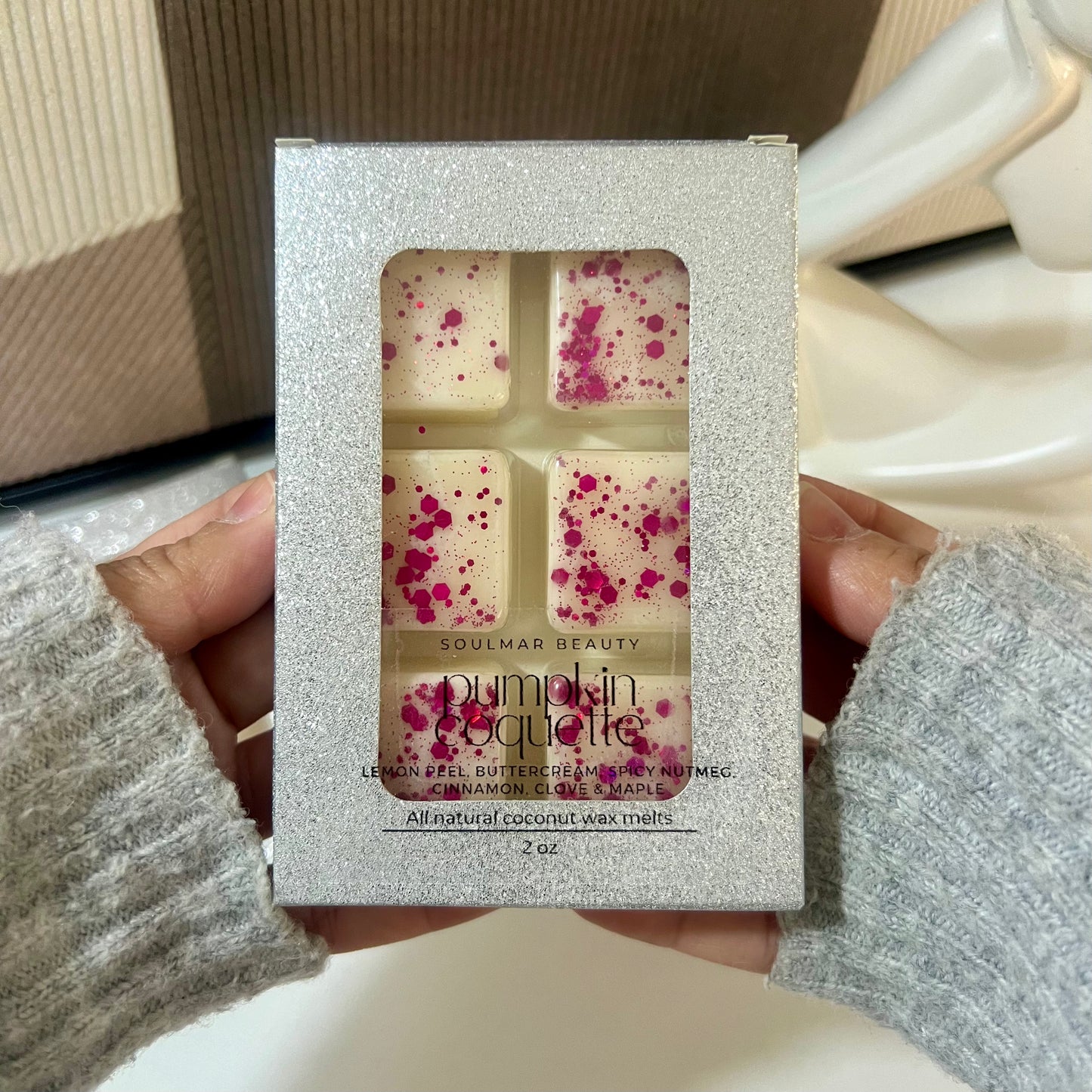 Pumpkin Coquette Wax Melts Box - Lemon Peel Buttercream Spicy Nutmeg Cinnamon Clove & Maple