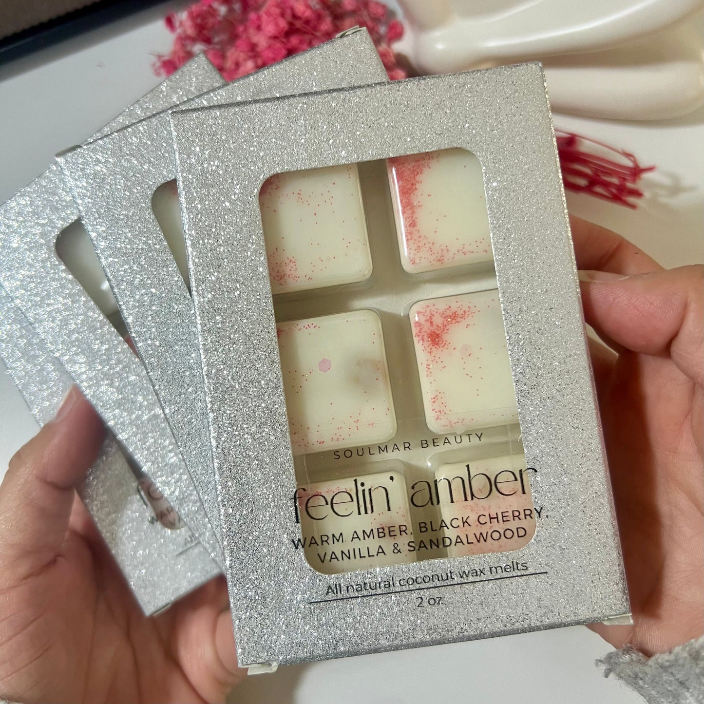 Feelin’ Amber Wax Melts Box - Warm Amber, Black Cherry, Vanilla & Sandalwood