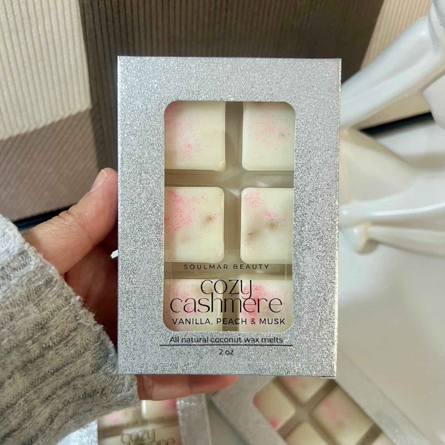Cozy Cashmere Wax Melts Box - Vanilla, Peach & Musk