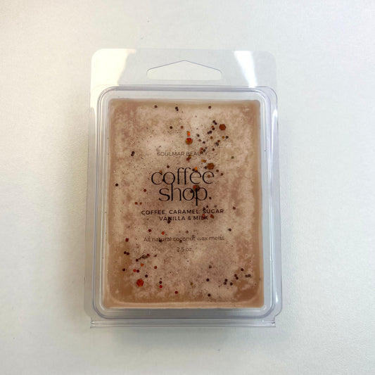 Coffee Shop Wax Melt - Coffee, Caramel, Sugar, Vanilla & Milk