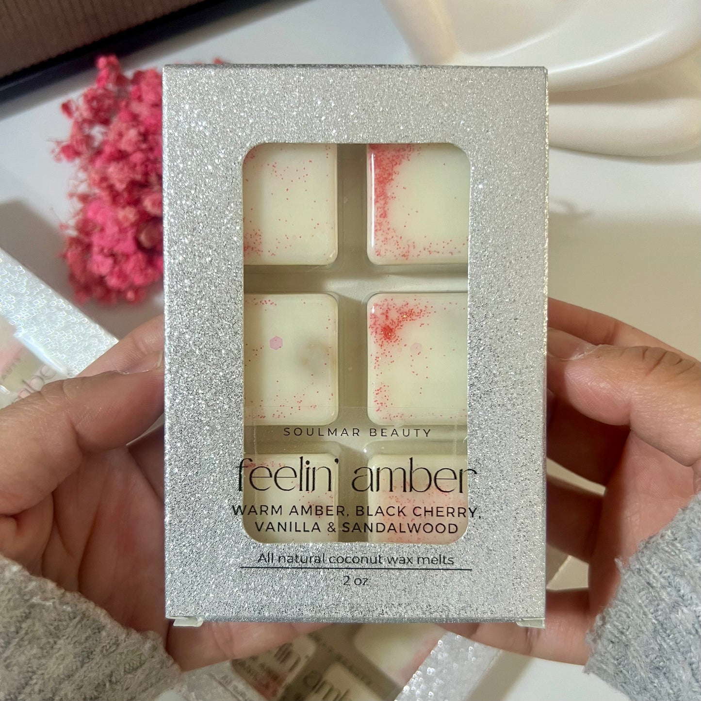 Feelin’ Amber Wax Melts Box - Warm Amber, Black Cherry, Vanilla & Sandalwood